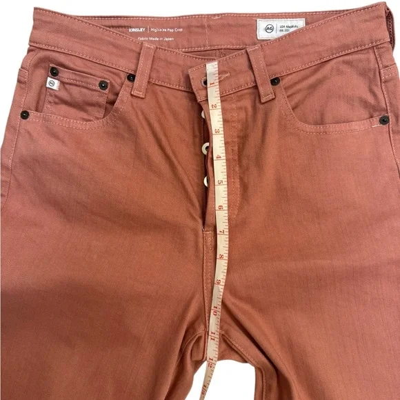 AG Kinsley High Rise Straight Crop Jeans Rust Copper Brown Size 28 - Picture 6 of 11
